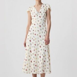 GAP x Doen Cream Floral Midi Dress
